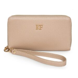 Leather Wallet Woman, Beige Leather Womens Wallet, Woman leather wallet, Zipper woman wallet, Clutch wallet, Wallet for her KF-2716