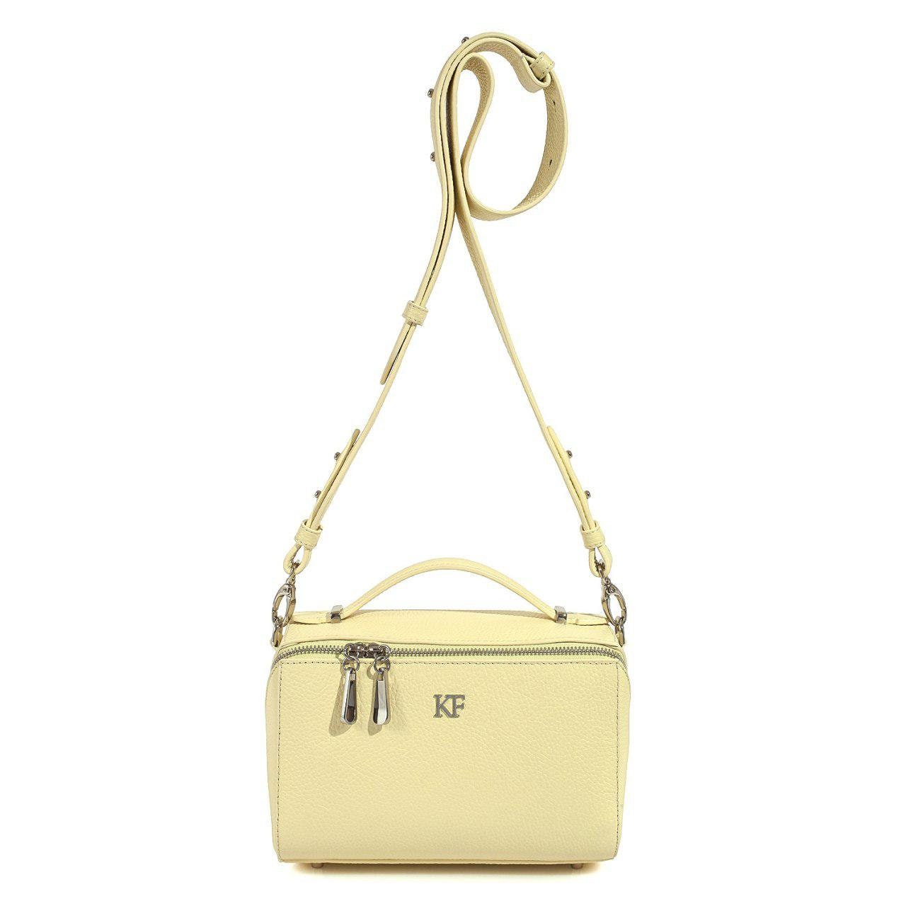 Leather Cross body Bag, Yellow Leather Shoulder Bag, Women's Leather Crossbody Bag, Leather bag KF-3041