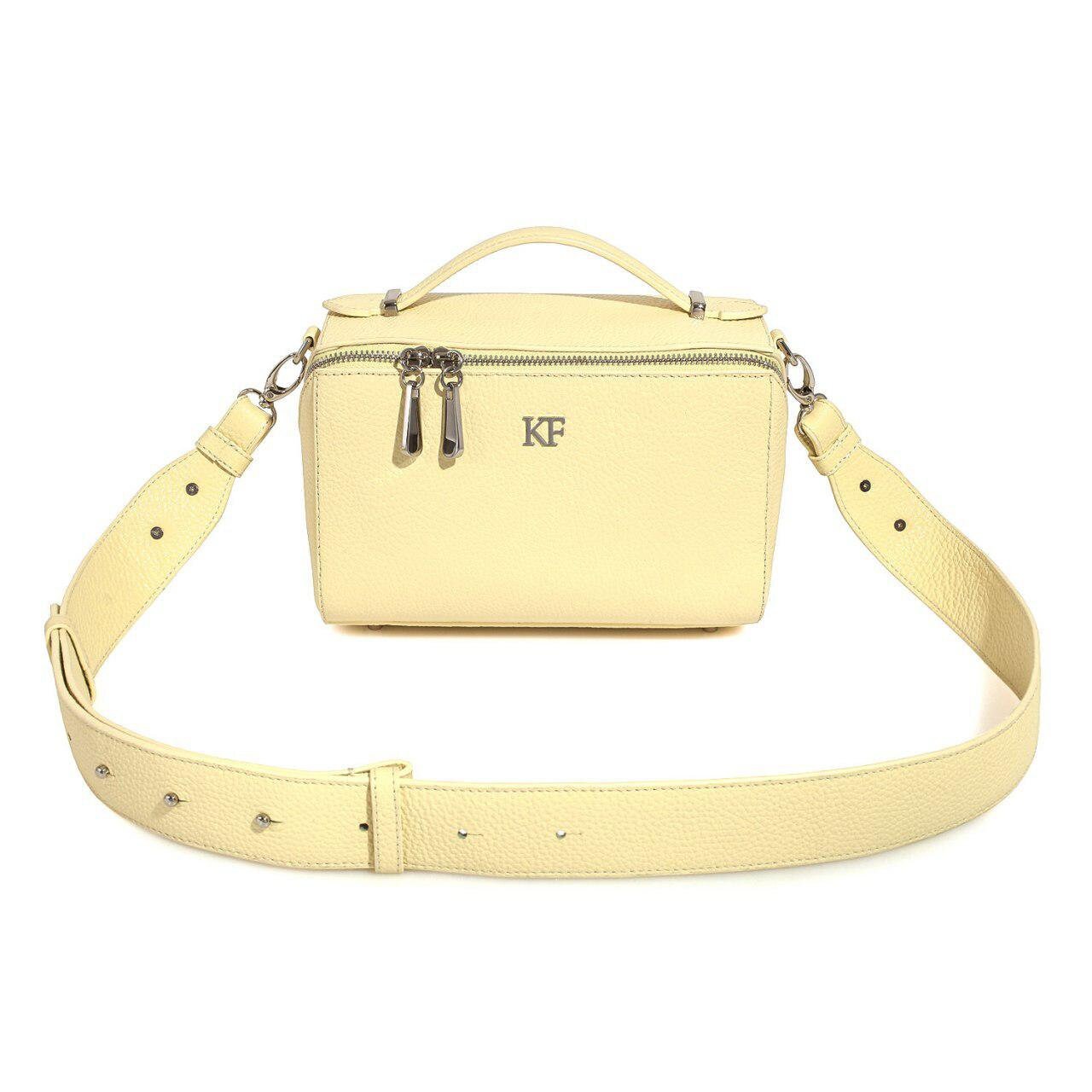 Leather Cross body Bag, Yellow Leather Shoulder Bag, Women's Leather Crossbody Bag, Leather bag KF-3041 - Image 2