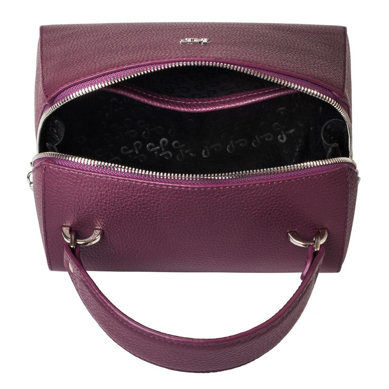 Leather Top Handle Bag, Violet (Blackberry) Leather Handbag Top Handle, Women's Leather Bag KF-3068 - Image 5