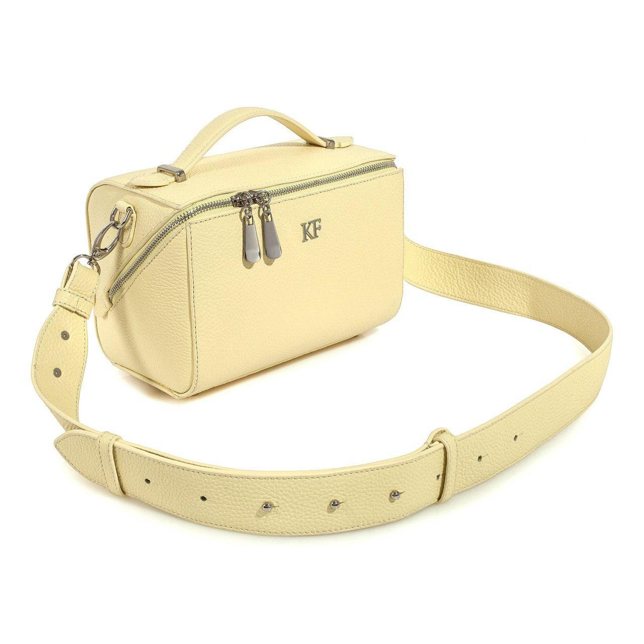 Leather Cross body Bag, Yellow Leather Shoulder Bag, Women's Leather Crossbody Bag, Leather bag KF-3041 - Image 3