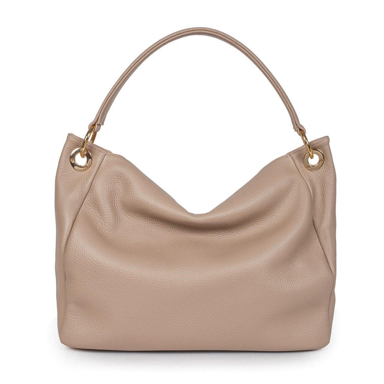 Leather Hobo Bag, Beige Leather Hobo Bag, Women's Leather Hobo Purse KF-3001 - Image 3
