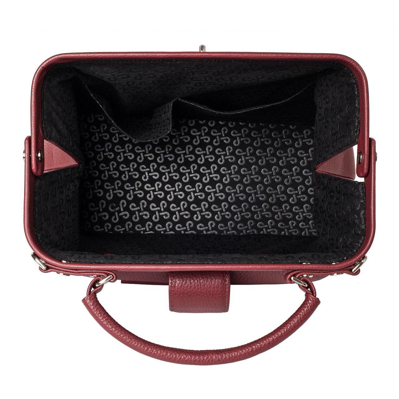 Leather doctor bag for women, Marsala Leather Handbag Top Handle, Women's Leather doctor Bag, KF-1442 - Image 4