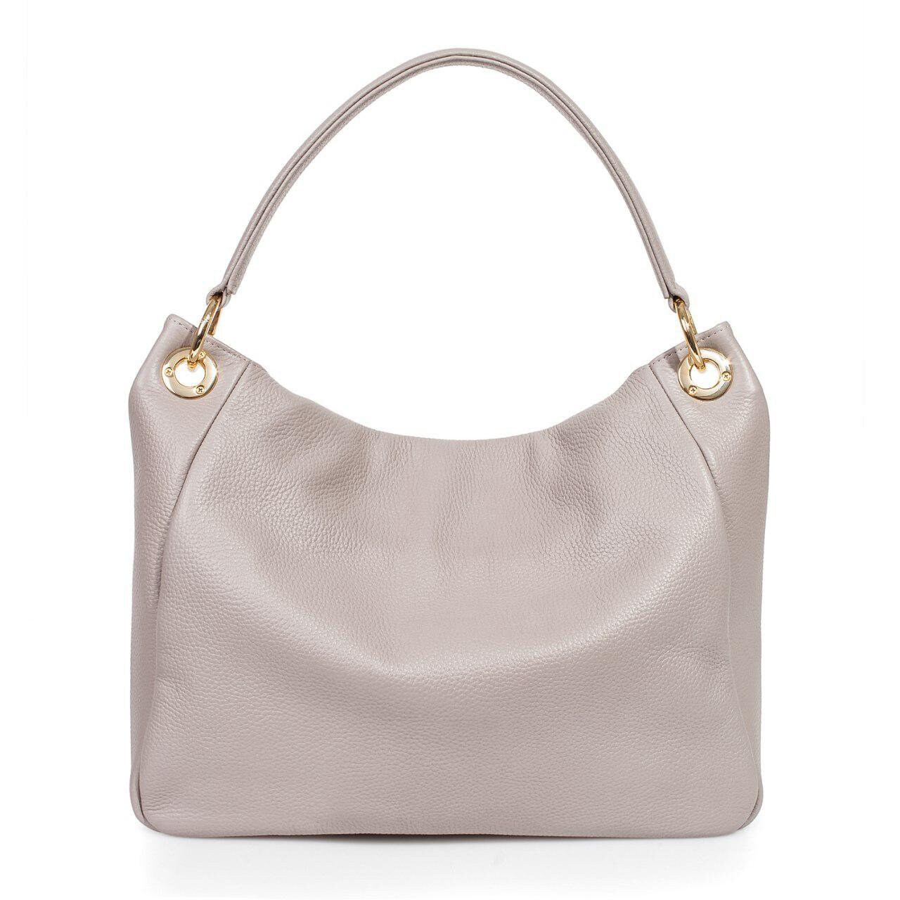 Leather Hobo Bag, Gray Beige Leather Hobo Bag, Women's Leather Hobo Purse KF-3003 - Image 3