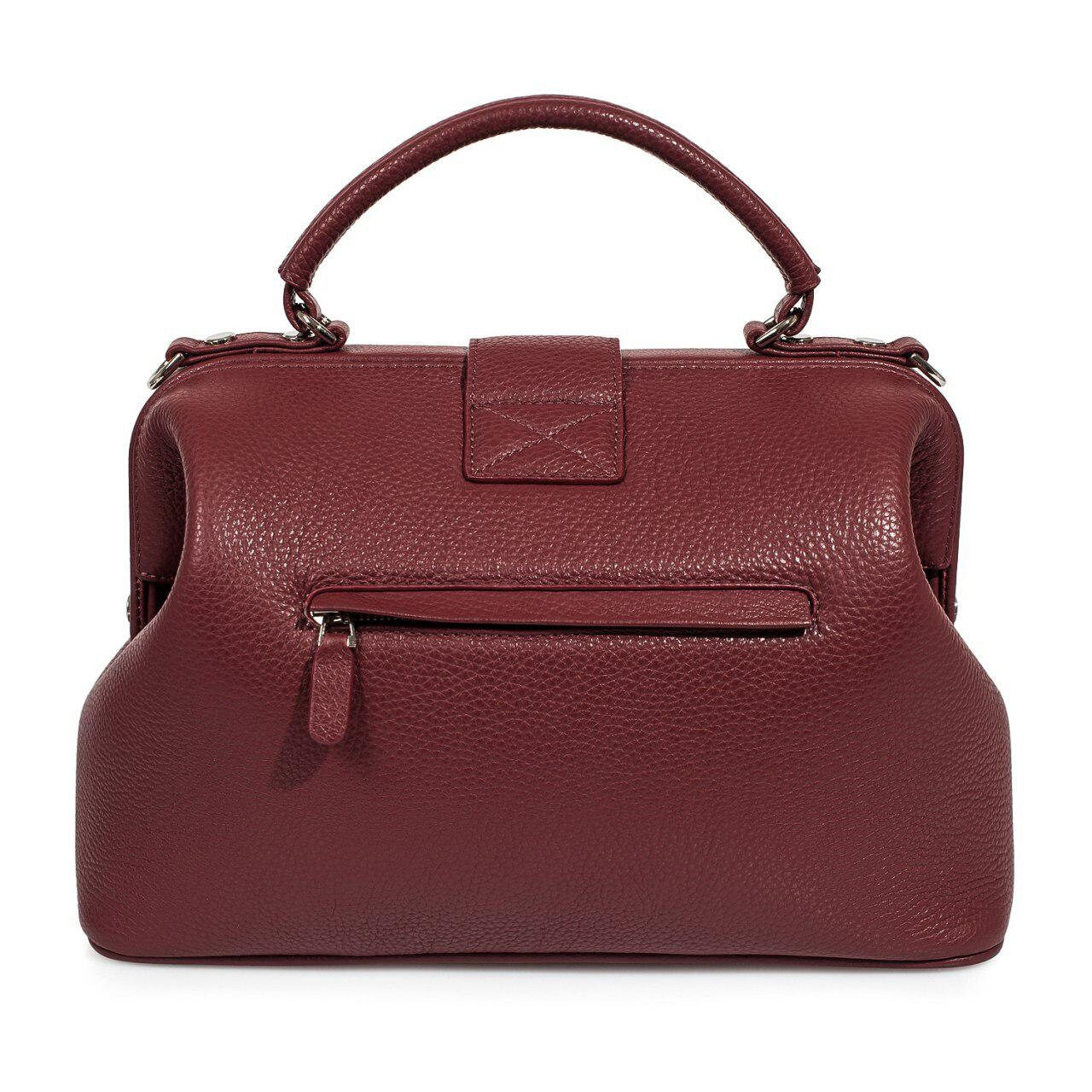Leather doctor bag for women, Marsala Leather Handbag Top Handle, Women's Leather doctor Bag, KF-1442 - Image 3