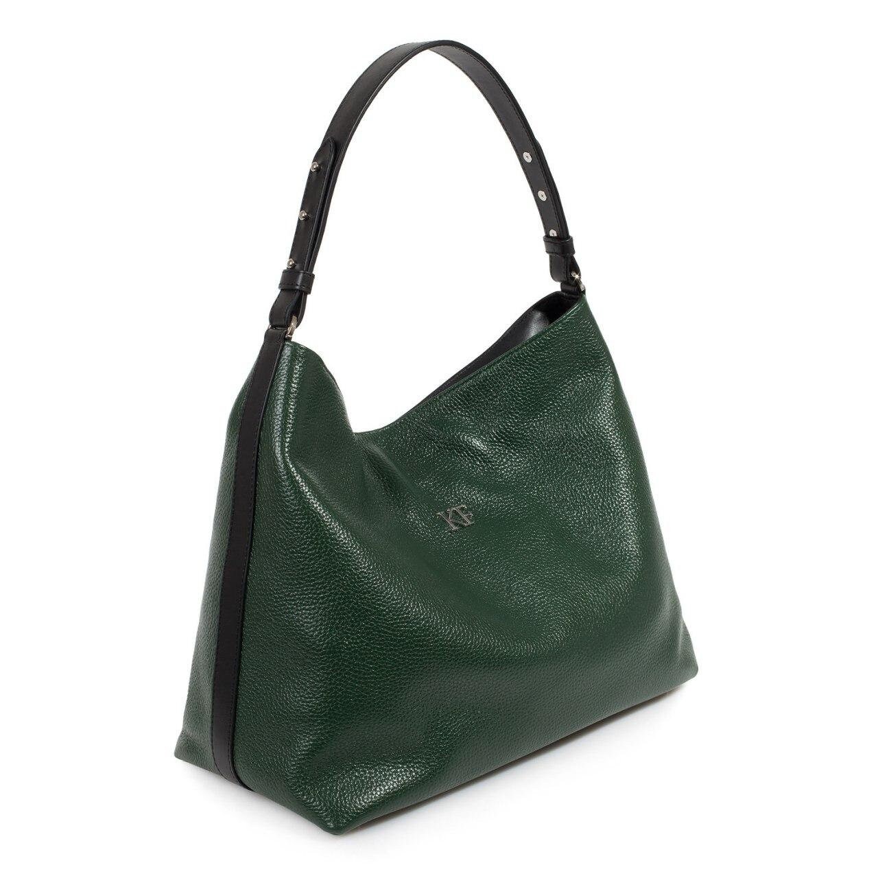 Leather Hobo Bag, Dark green Leather Hobo Bag, Women's Leather Hobo Purse KF-3292 - Image 2