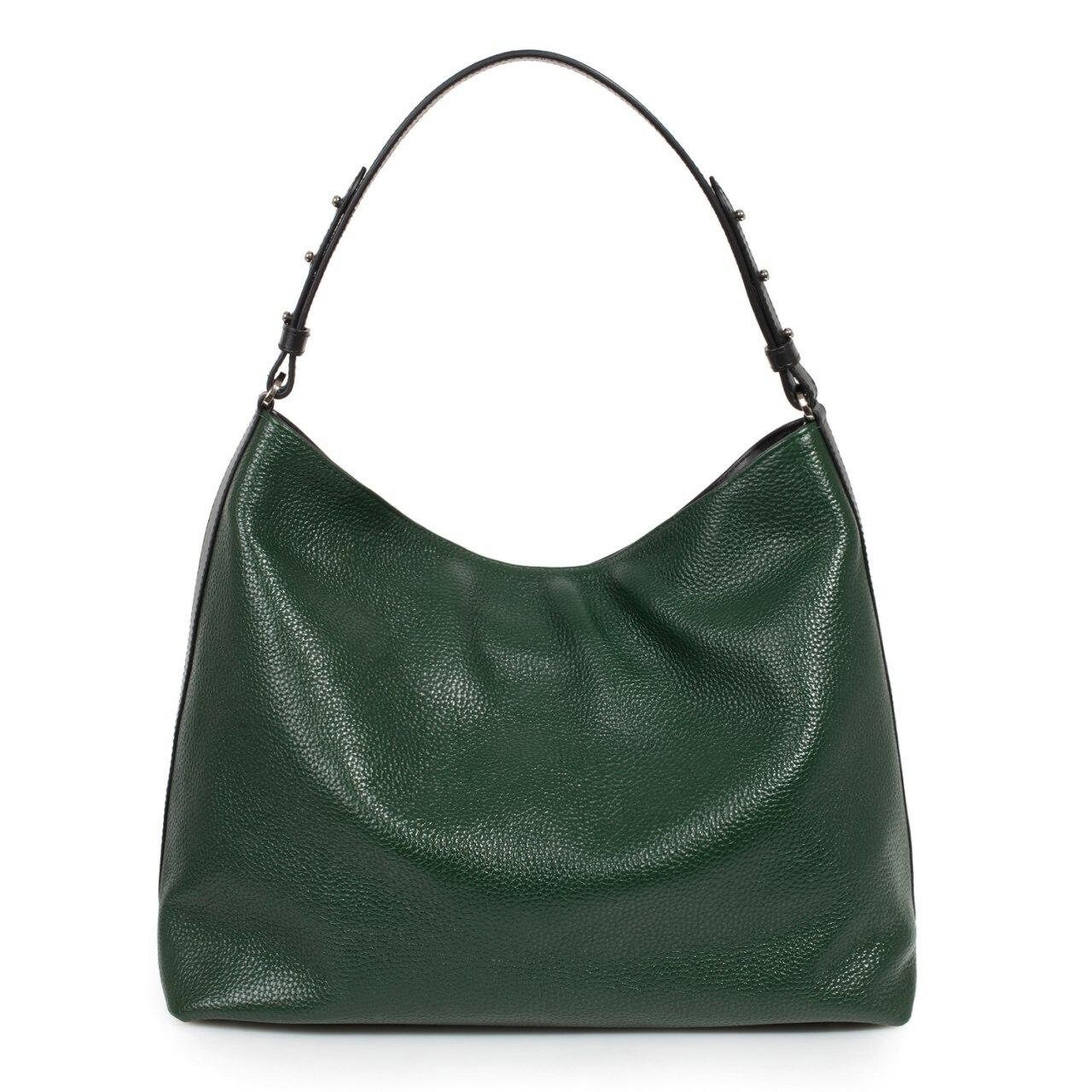 Leather Hobo Bag, Dark green Leather Hobo Bag, Women's Leather Hobo Purse KF-3292 - Image 3
