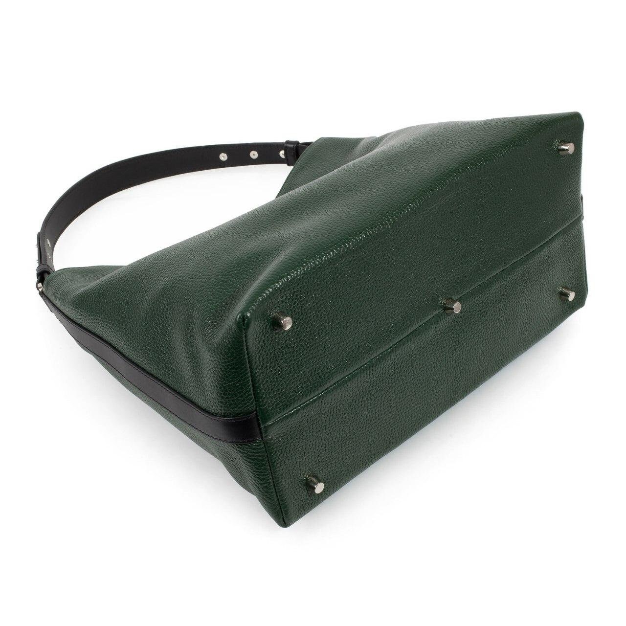 Leather Hobo Bag, Dark green Leather Hobo Bag, Women's Leather Hobo Purse KF-3292 - Image 5