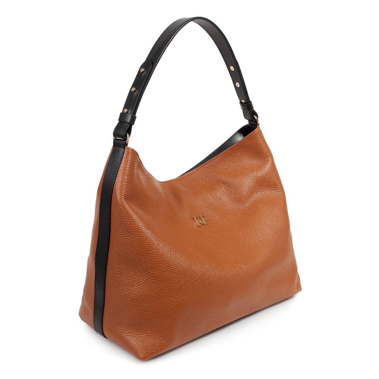 Leather Hobo Bag, Ginger Leather Hobo Bag, Women's Leather Hobo Purse KF-3293 - Image 2