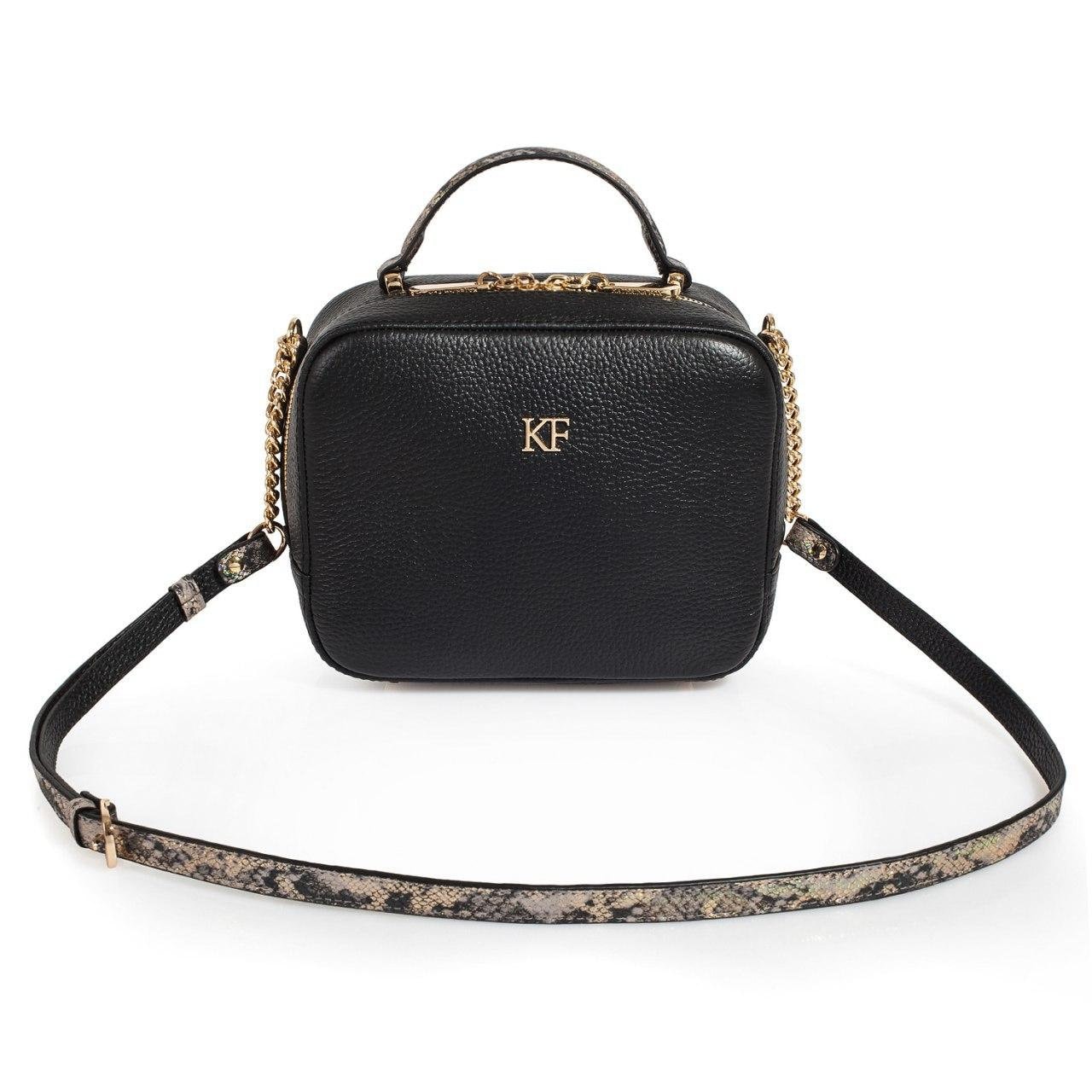 Leather Cross body Bag, Black Leather Shoulder Bag, Women's Leather Crossbody Bag, Leather bag KF-1570