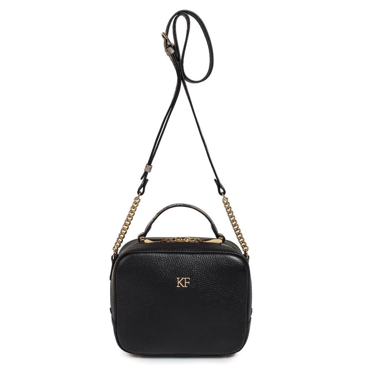Leather Cross body Bag, Black Leather Shoulder Bag, Women's Leather Crossbody Bag, Leather bag KF-1570 - Image 3