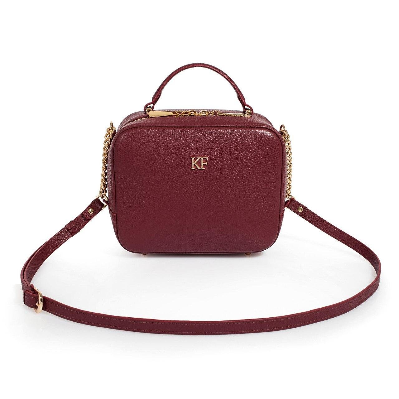 Leather Cross body Bag, Marsala Leather Shoulder Bag, Women's Leather Crossbody Bag, Leather bag KF-1219