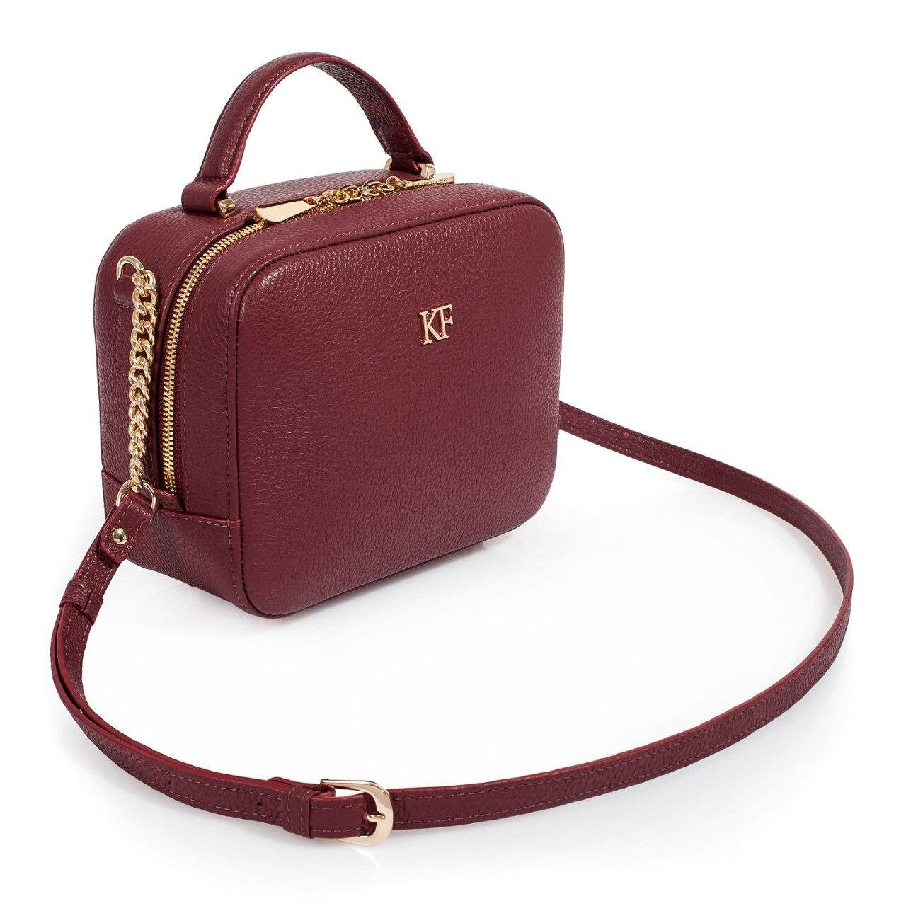 Leather Cross body Bag, Marsala Leather Shoulder Bag, Women's Leather Crossbody Bag, Leather bag KF-1219 - Image 3