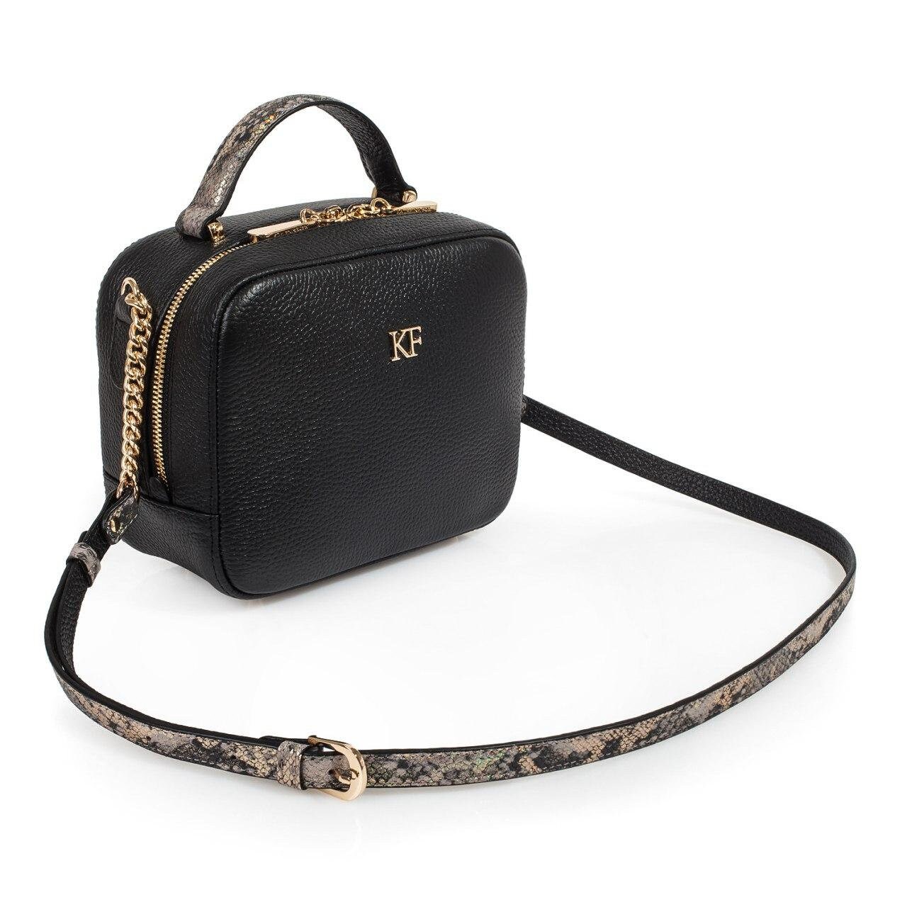 Leather Cross body Bag, Black Leather Shoulder Bag, Women's Leather Crossbody Bag, Leather bag KF-1570 - Image 2