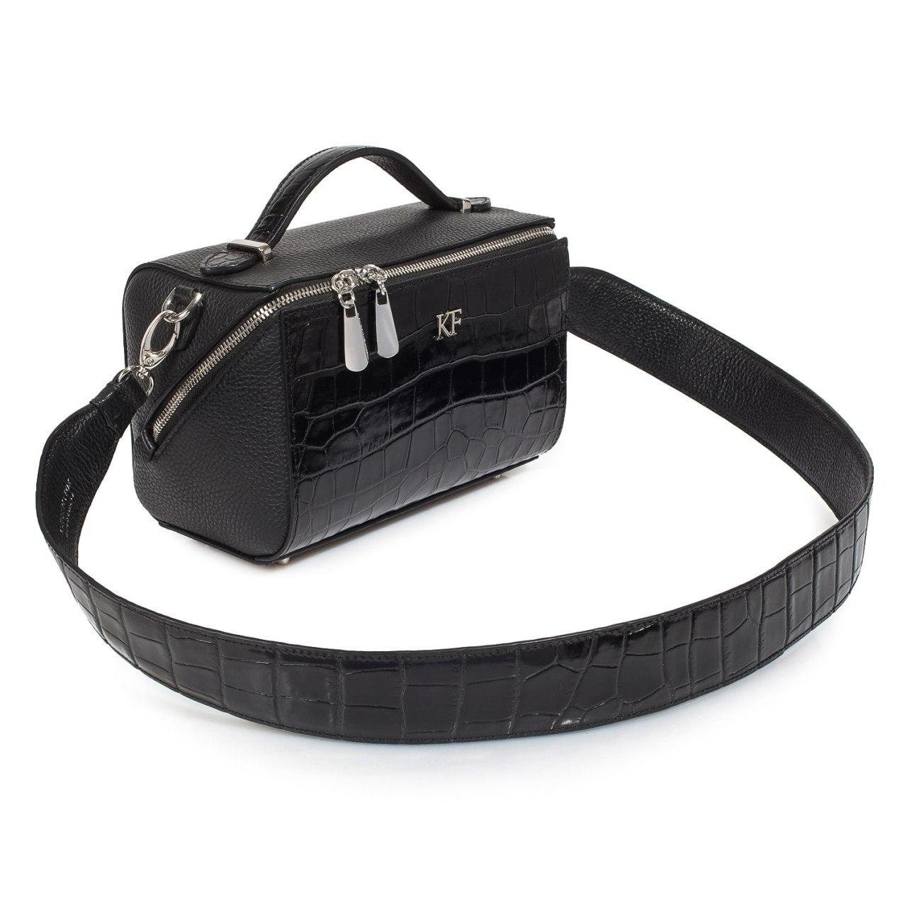 Leather Cross body Bag, Black Leather Shoulder Bag, Women's Leather Crossbody Bag, Leather bag KF-3289 - Image 3