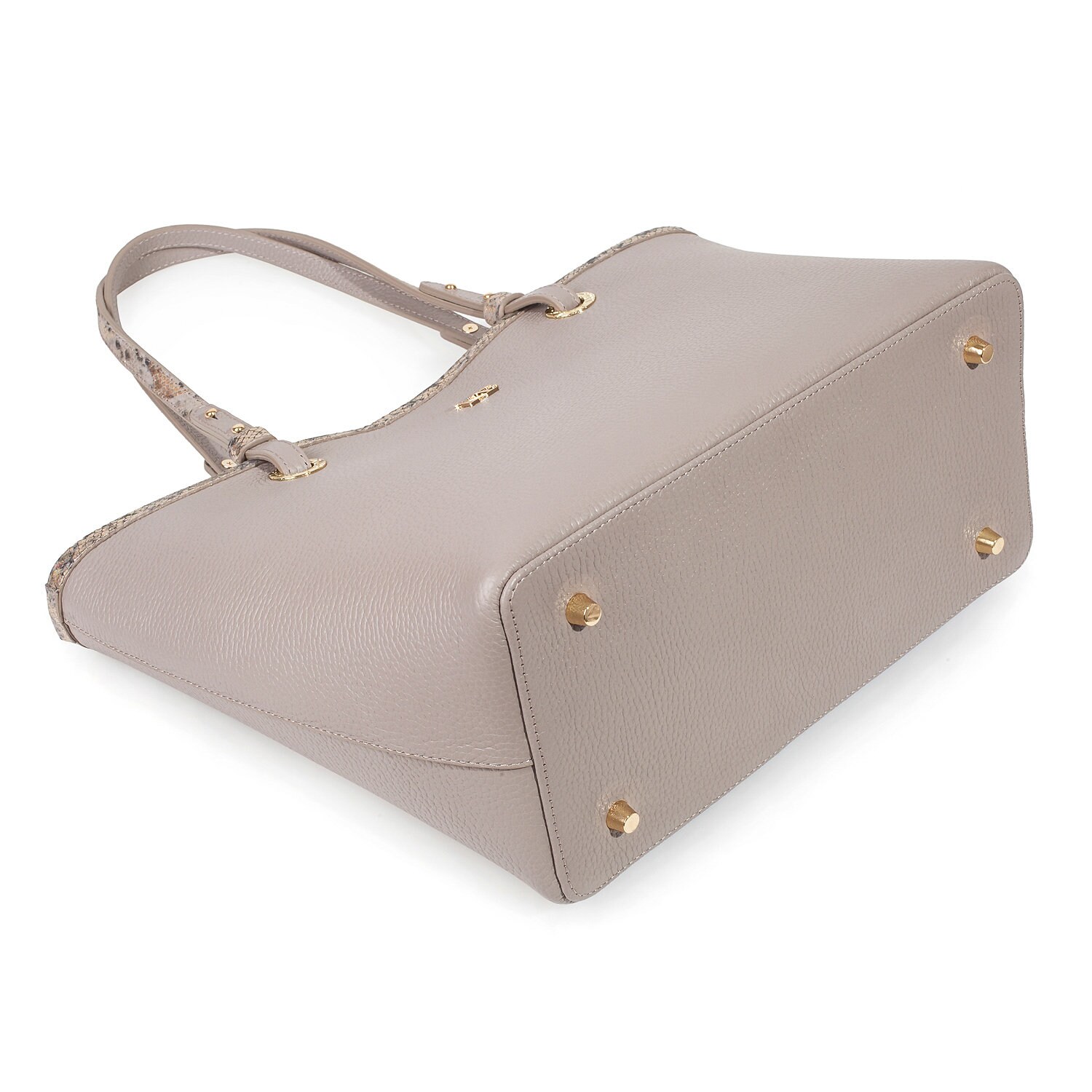 Leather Tote Bag, Gray Beige (light taupe) Leather Tote Bag, Women's Leather Tote Bag KF-3468 - Image 5
