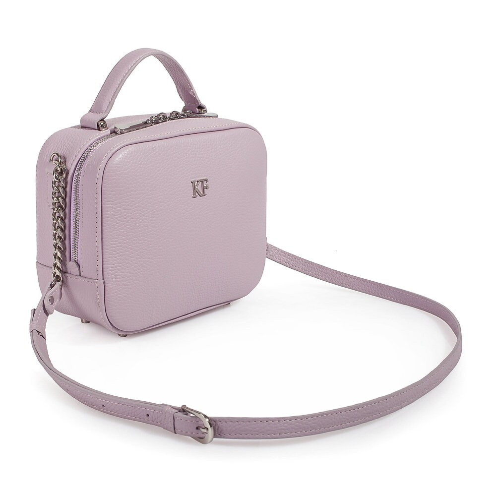 Leather Cross body Bag, Light purple Leather Shoulder Bag, Women's Leather Crossbody Bag, Leather bag KF-3485 - Image 2