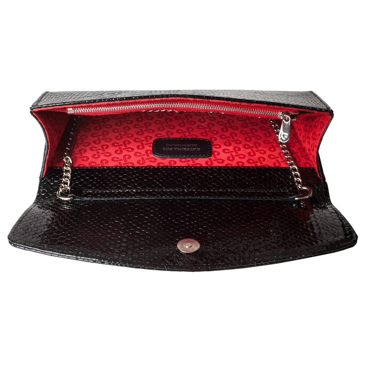 Leather Clutch, Leather Clutch Bag Purse, Black Leather Clutch KF-1336 - Image 4