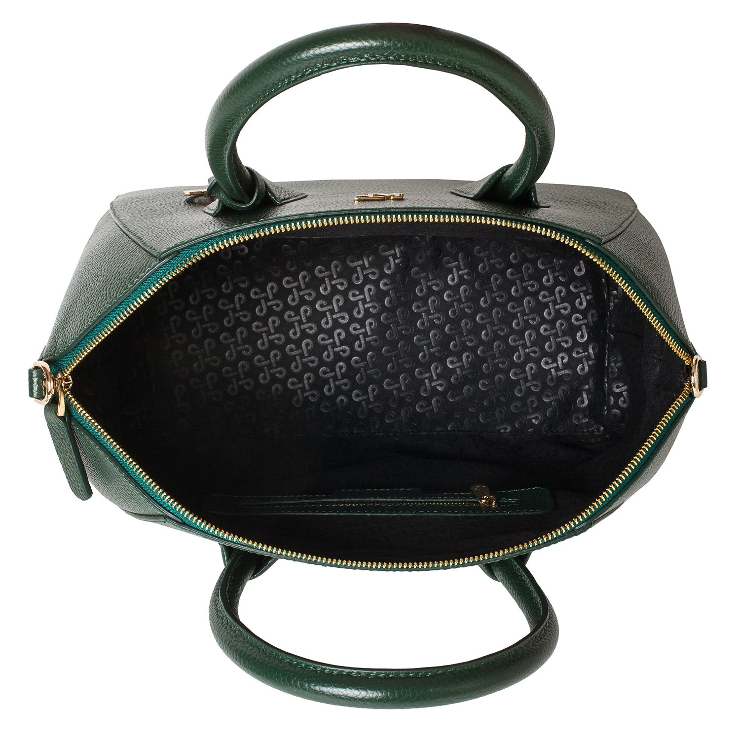 Leather Top Handle Bag, Dark green Leather Handbag Top Handle, Women's Leather Bag KF-2774 - Image 4
