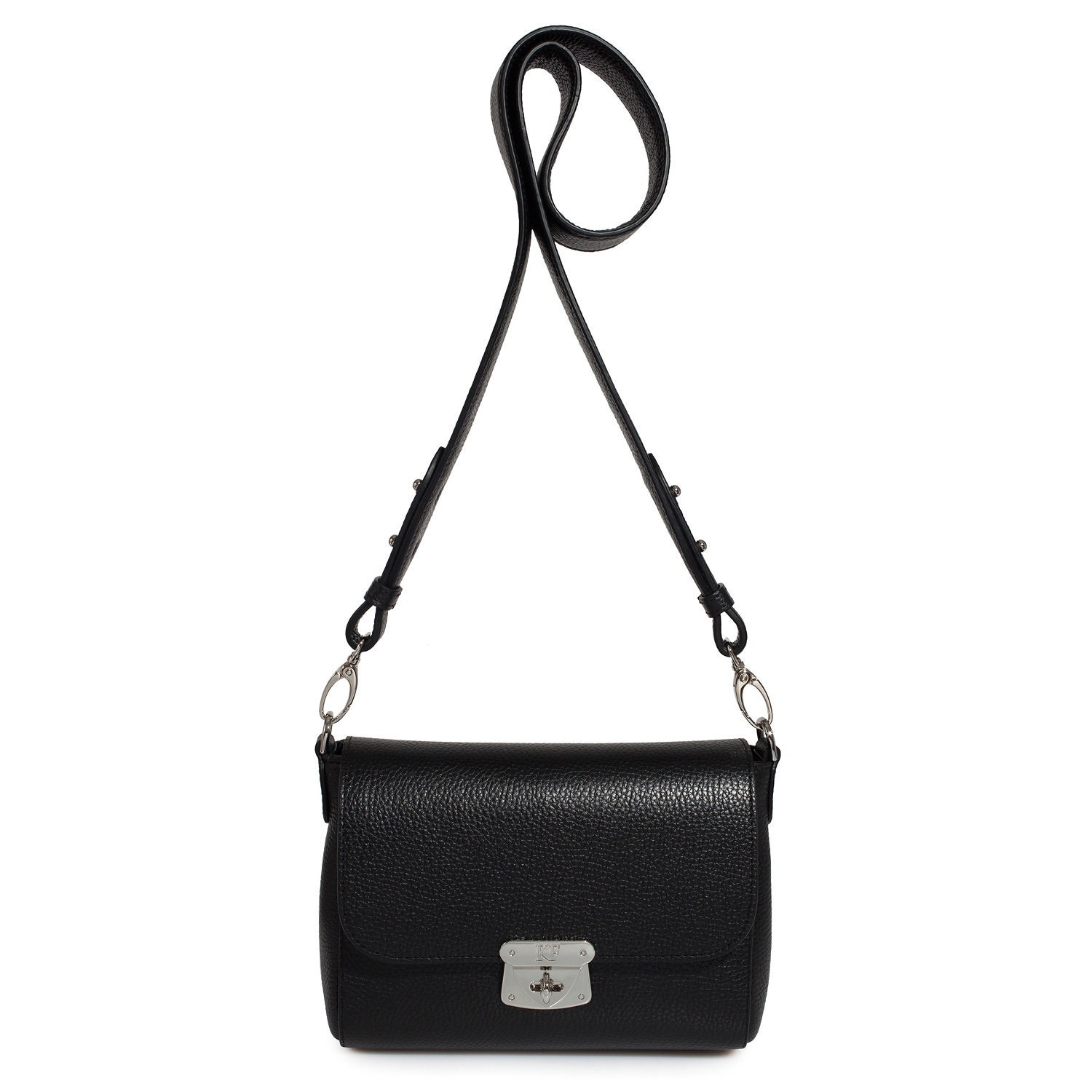 Leather Cross body Bag, Black Leather Shoulder Bag, Women's Leather Crossbody Bag, Leather bag KF-3124 - Image 3