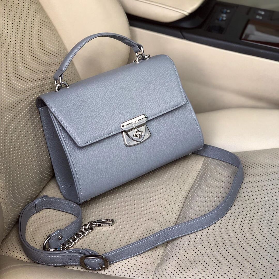 Leather Cross body Bag, Gray Leather Shoulder Bag, Women's Leather Crossbody Bag, Leather bag KF-3527 - Image 7