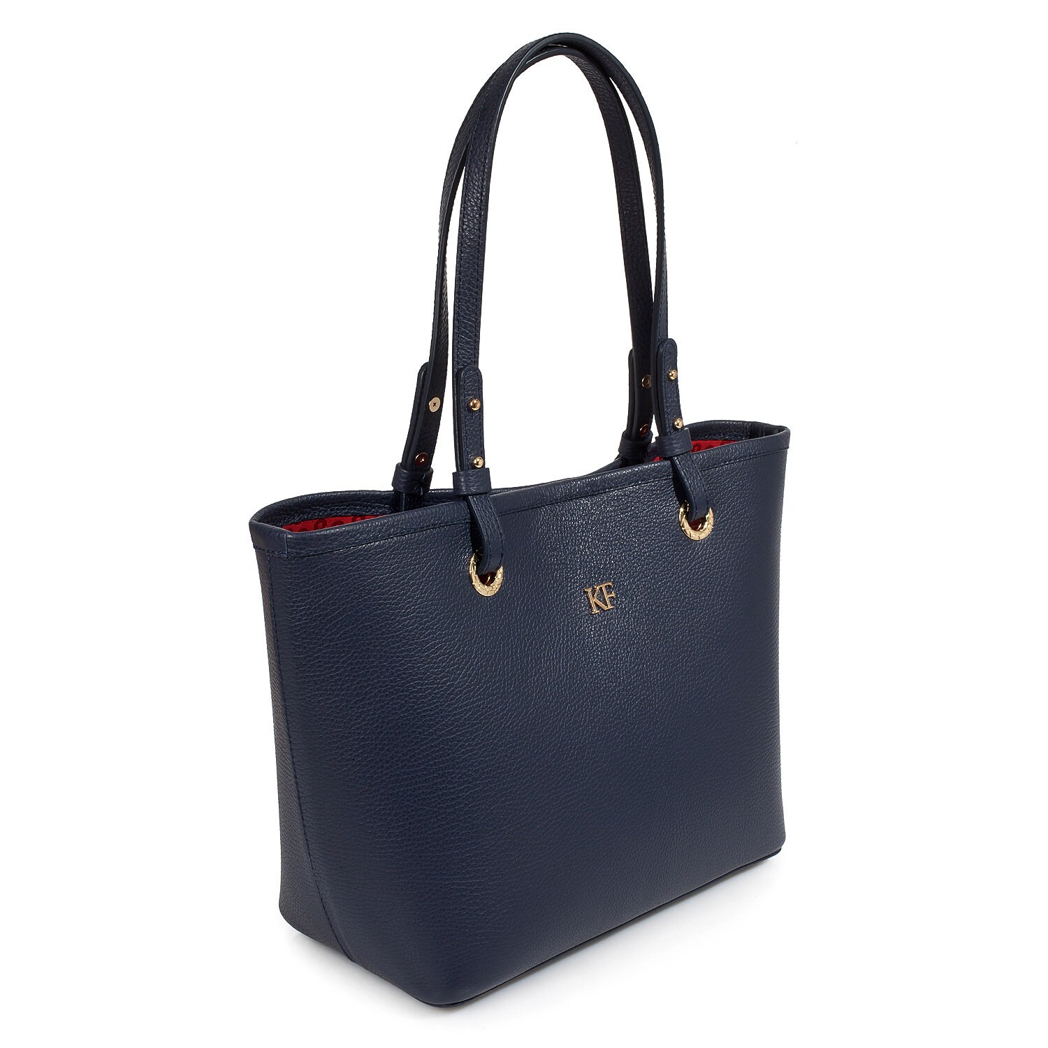 Leather Tote Bag, Blue Leather Tote Bag, Women's Leather Tote Bag KF-3465 - Image 2