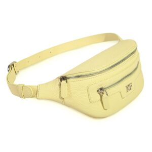 Leather women's Banana bag, Yellow Leather Banana bag, Women's Bananka bag, Leather belt Bananka bag KF-3501