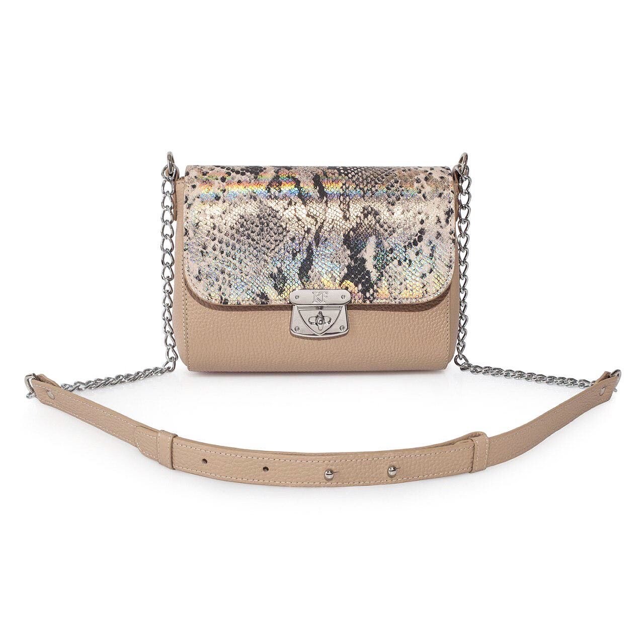 Leather Cross body Bag, Beige Leather Shoulder Bag, Women's Leather Crossbody Bag, Leather bag KF-2778