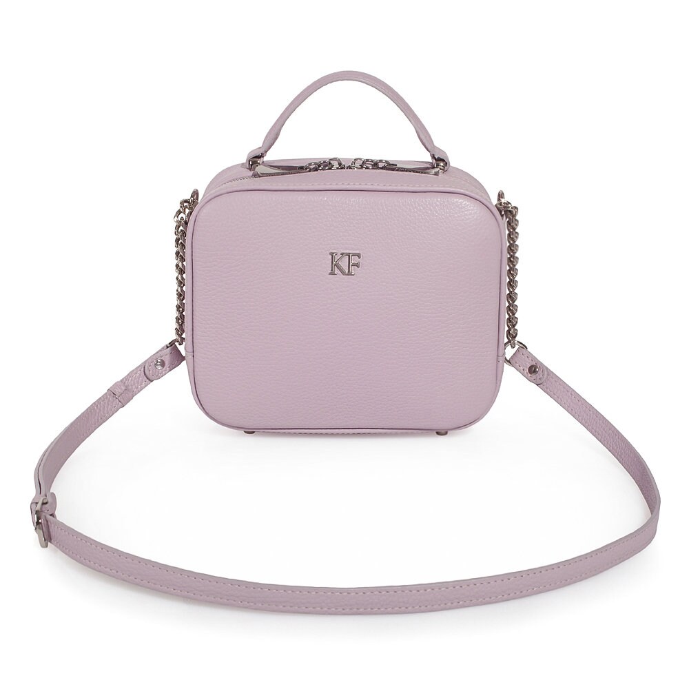 Leather Cross body Bag, Light purple Leather Shoulder Bag, Women's Leather Crossbody Bag, Leather bag KF-3485