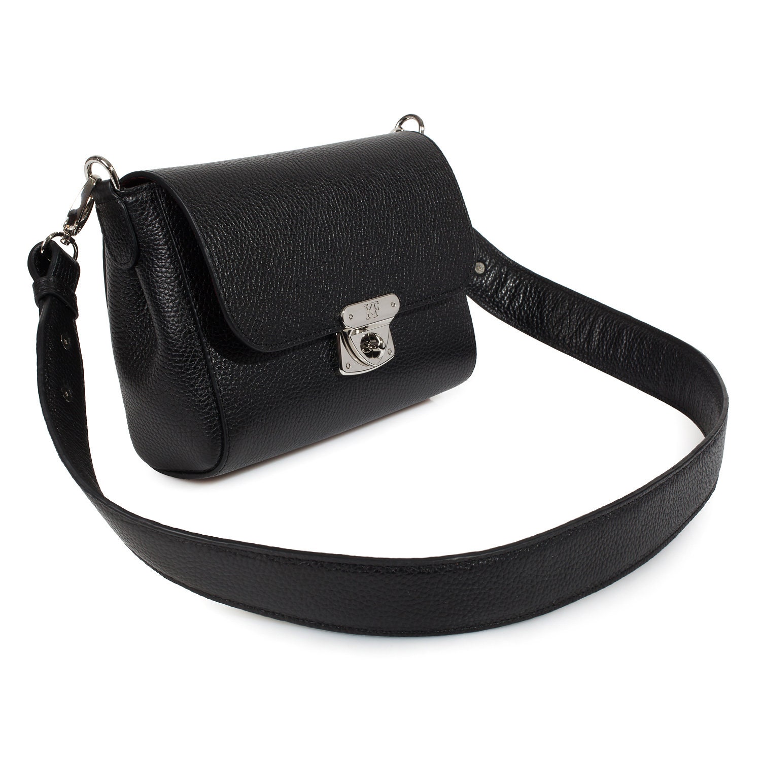 Leather Cross body Bag, Black Leather Shoulder Bag, Women's Leather Crossbody Bag, Leather bag KF-3124 - Image 2