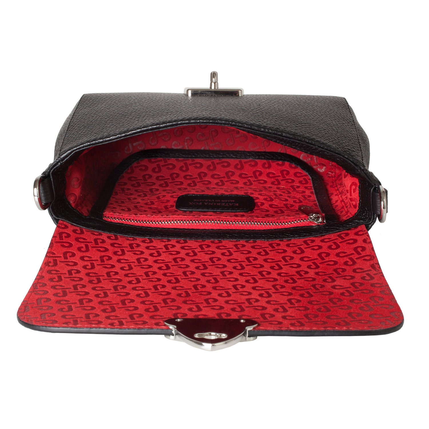 Leather Cross body Bag, Black Leather Shoulder Bag, Women's Leather Crossbody Bag, Leather bag KF-3124 - Image 5