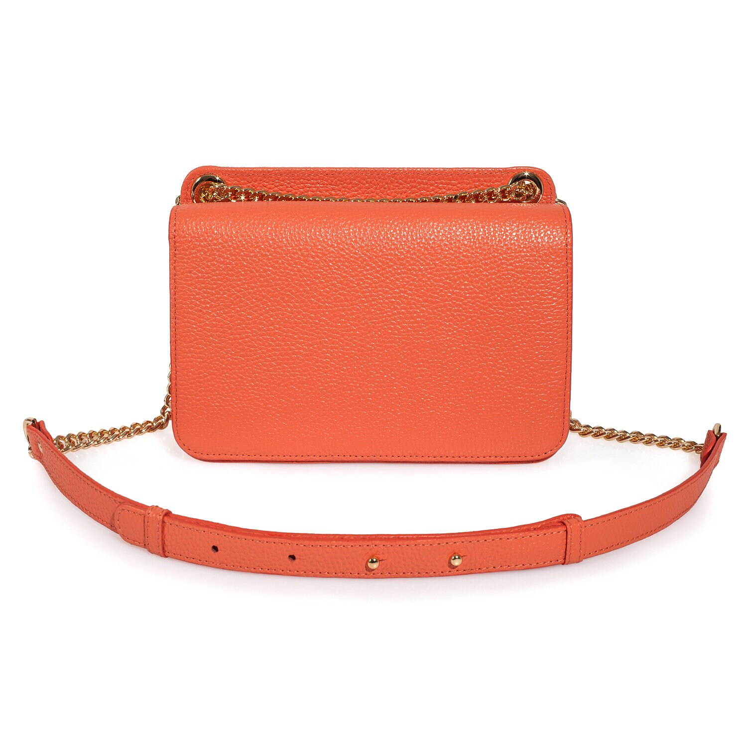 Leather Bag on a chain, Coral Leather Bag, Women's Leather Bag KF-3542 - Image 2