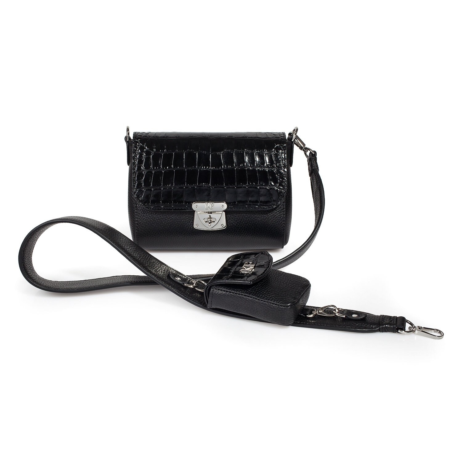 Leather Cross body Bag, Black Leather Shoulder Bag, Women's Leather Crossbody Bag, Leather bag KF-3587 - Image 2