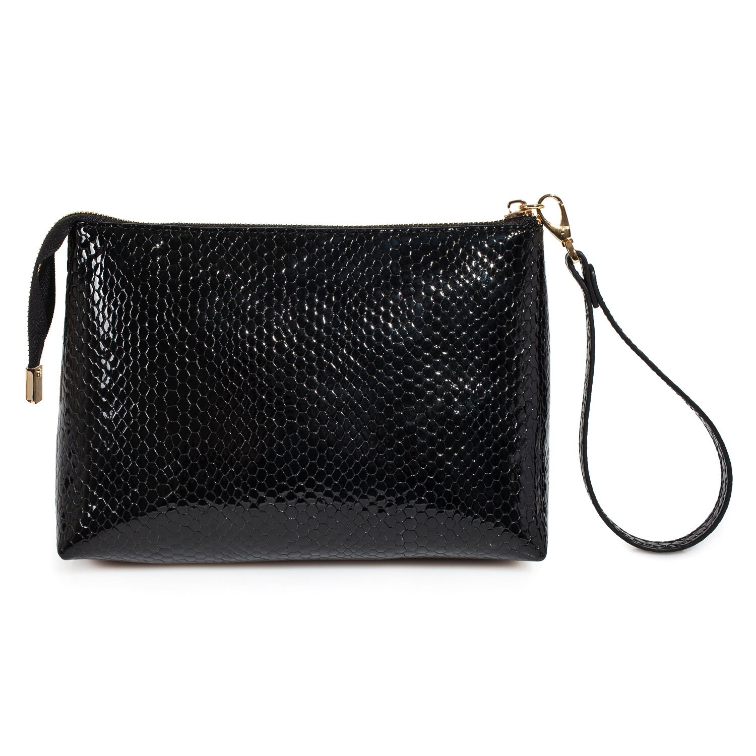 Leather Cosmetic Bag, Genuine Black Leather Pouch, Leather Makeup Case, Make Up Leather Toiletry Bag, Black Cosmetic Bag Pouch KF-3570 - Image 3