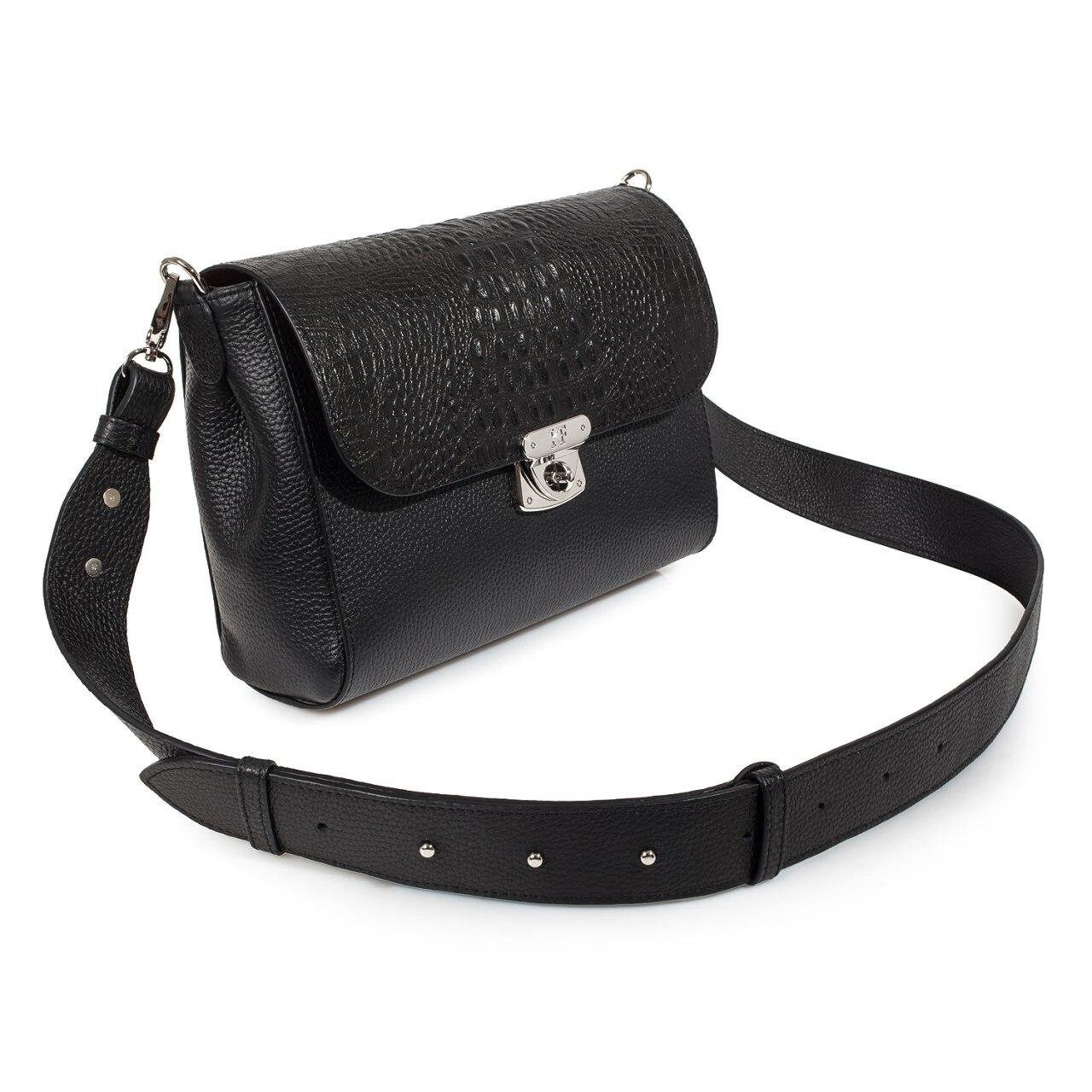 Womens leather wide shoulder strap, black leather wide shoulder strap for women KF-2626 - Image 3