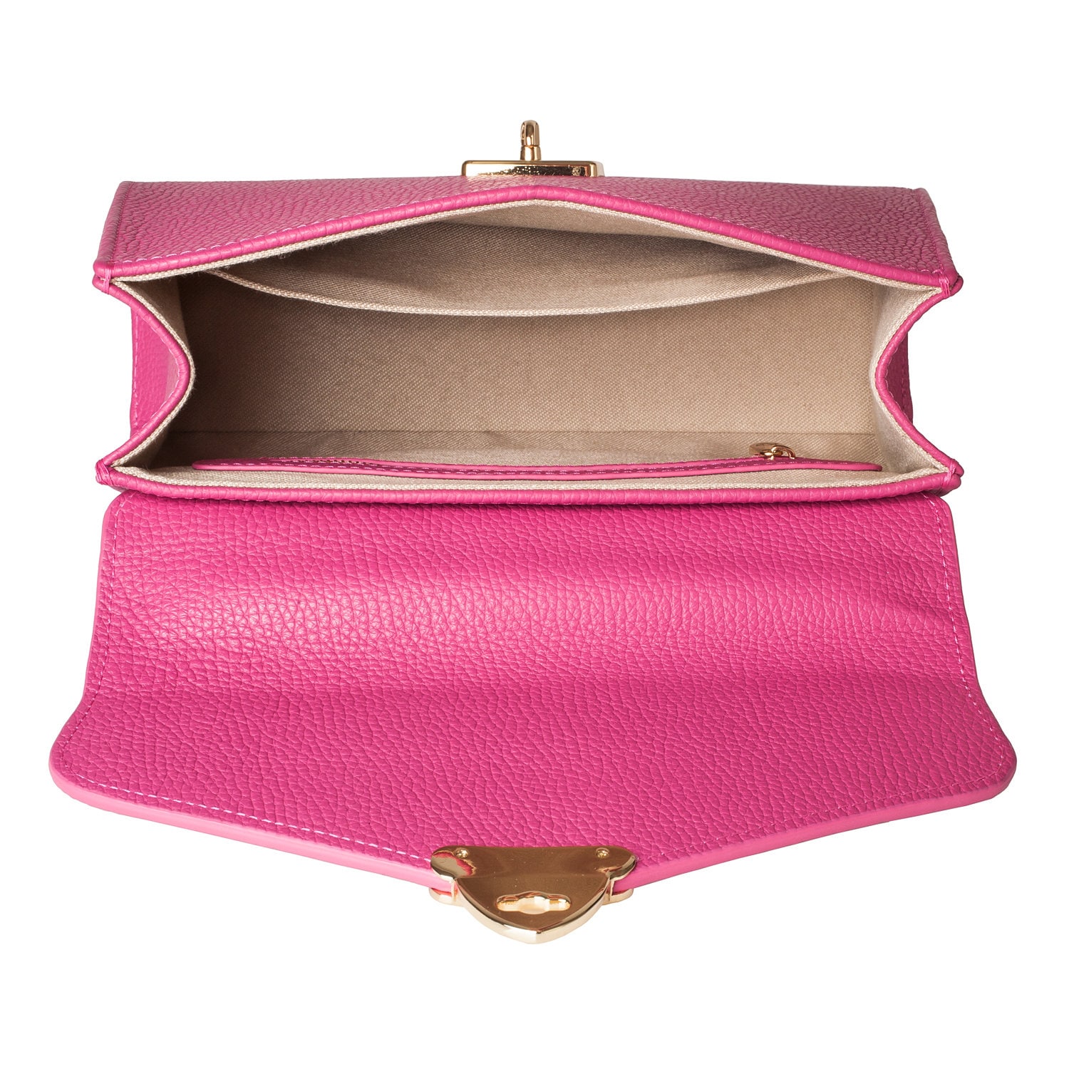 Leather Top Handle Bag, Fuchsia Leather Handbag Top Handle, Women's Leather Bag KF-2818 - Image 5