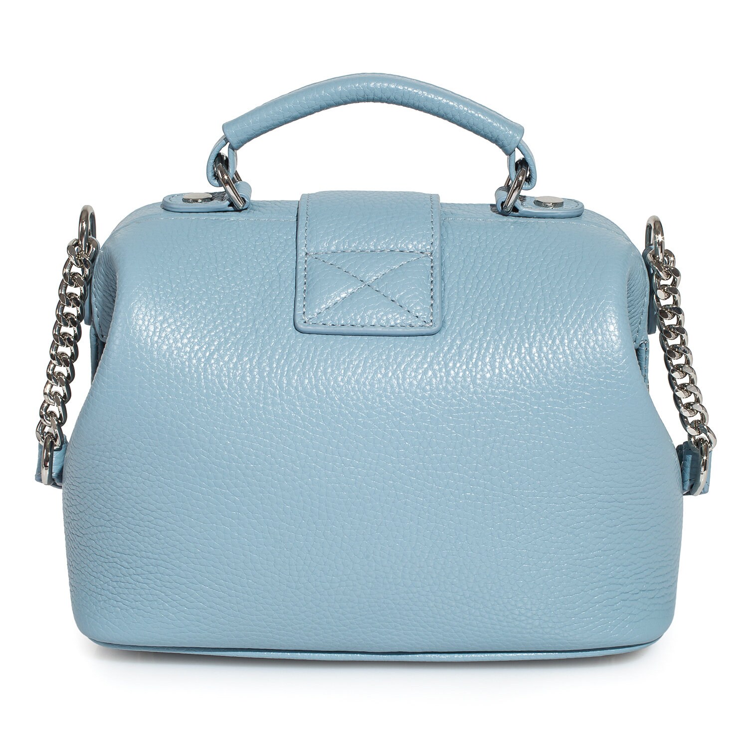 Leather doctor bag for women, Light Blue Leather Shoulder Bag, Women's Leather doctor bag, Leather bag KF-2303 - Image 5