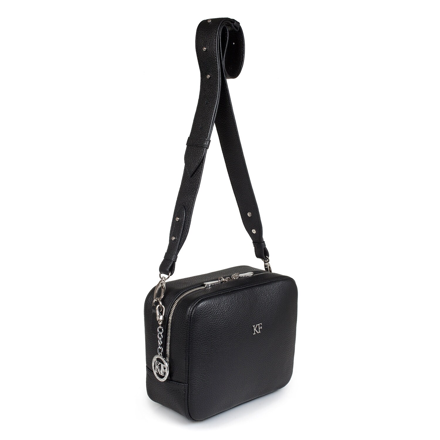 Womens leather wide shoulder strap, black leather wide shoulder strap for women KF-2626 - Image 2