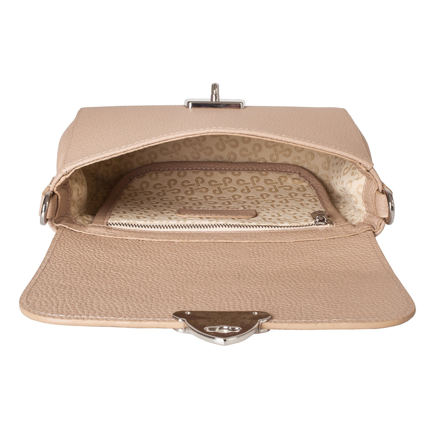Leather Cross body Bag, Beige Leather Shoulder Bag, Women's Leather Crossbody Bag, Leather bag KF-3629 - Image 4