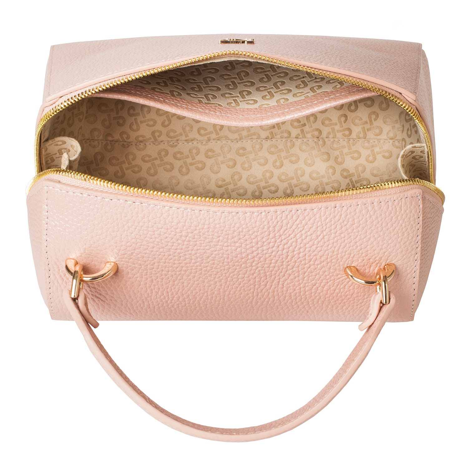 Leather Top Handle Bag, Beige pearl Leather Handbag Top Handle, Women's Leather Bag KF-3656 - Image 5