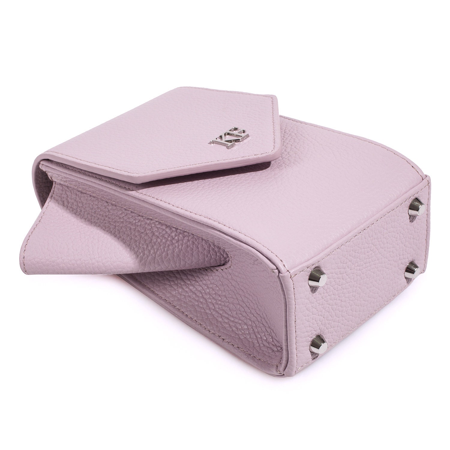 Leather Cross body Bag, Light purple Leather Shoulder Bag, Women's Leather Crossbody Bag, Leather bag KF-3671 - Image 6