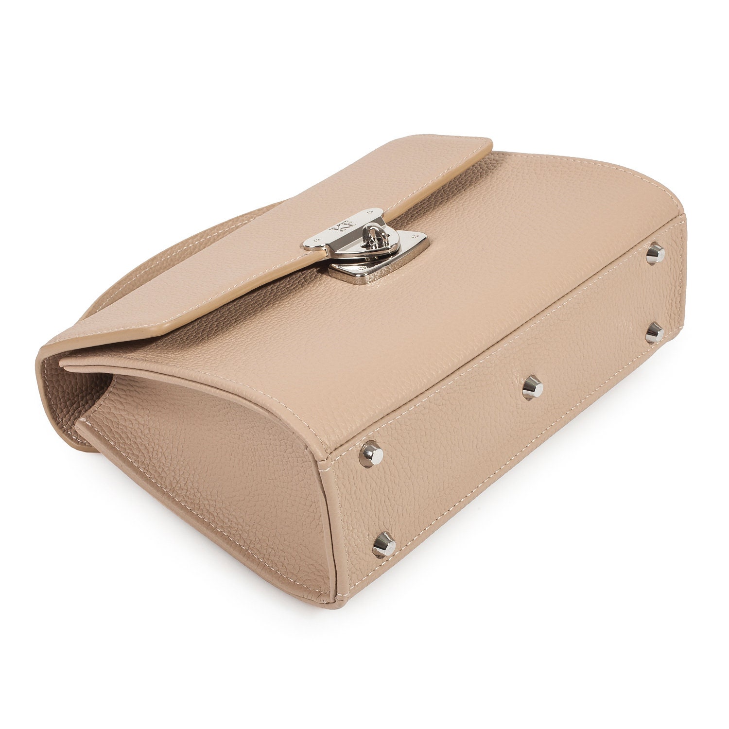 Leather Cross body Bag, Beige Leather Shoulder Bag, Women's Leather Crossbody Bag, Leather bag KF-3691 - Image 6