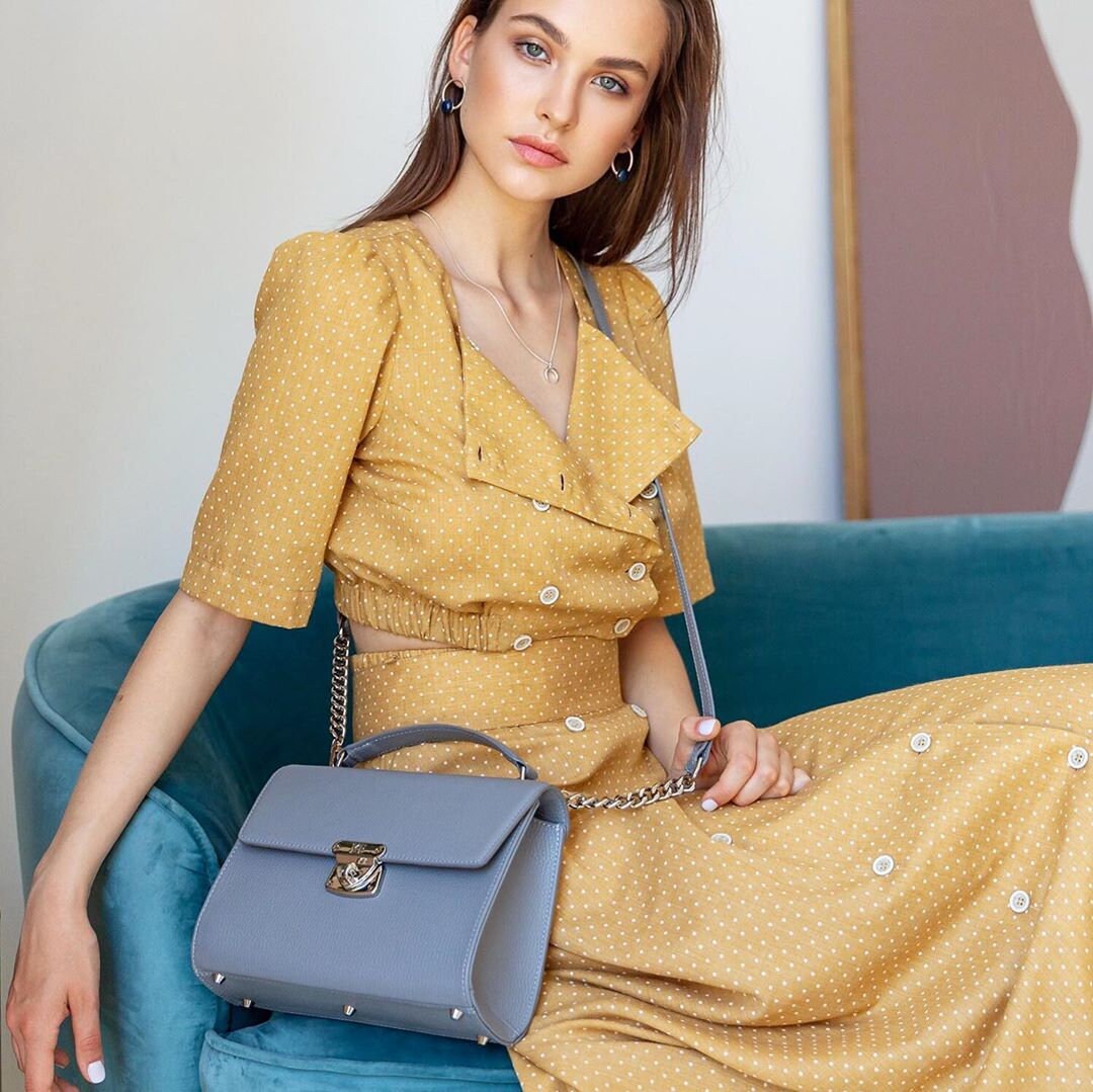 Leather Cross body Bag, Gray Leather Shoulder Bag, Women's Leather Crossbody Bag, Leather bag KF-3514 - Image 7