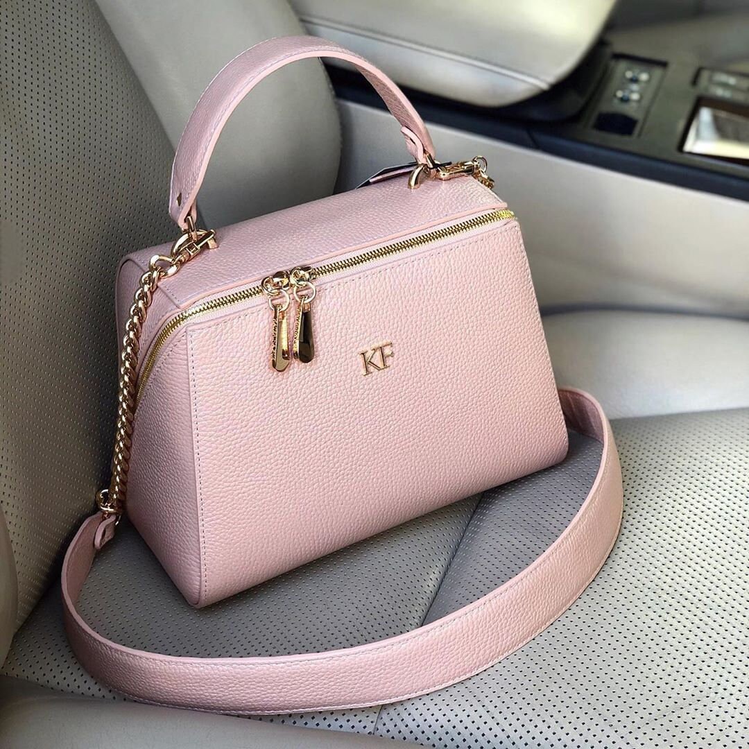Leather Top Handle Bag, Beige pearl Leather Handbag Top Handle, Women's Leather Bag KF-3656 - Image 7