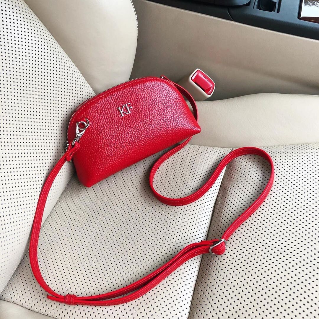 Leather Cross body Bag, Red Leather Shoulder Bag, Women's Leather Crossbody Bag, Leather bag KF-3754 - Image 5