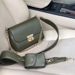 Leather Cross body Bag, Olive Leather Shoulder Bag, Women's Leather Crossbody Bag, Leather bag KF-3810