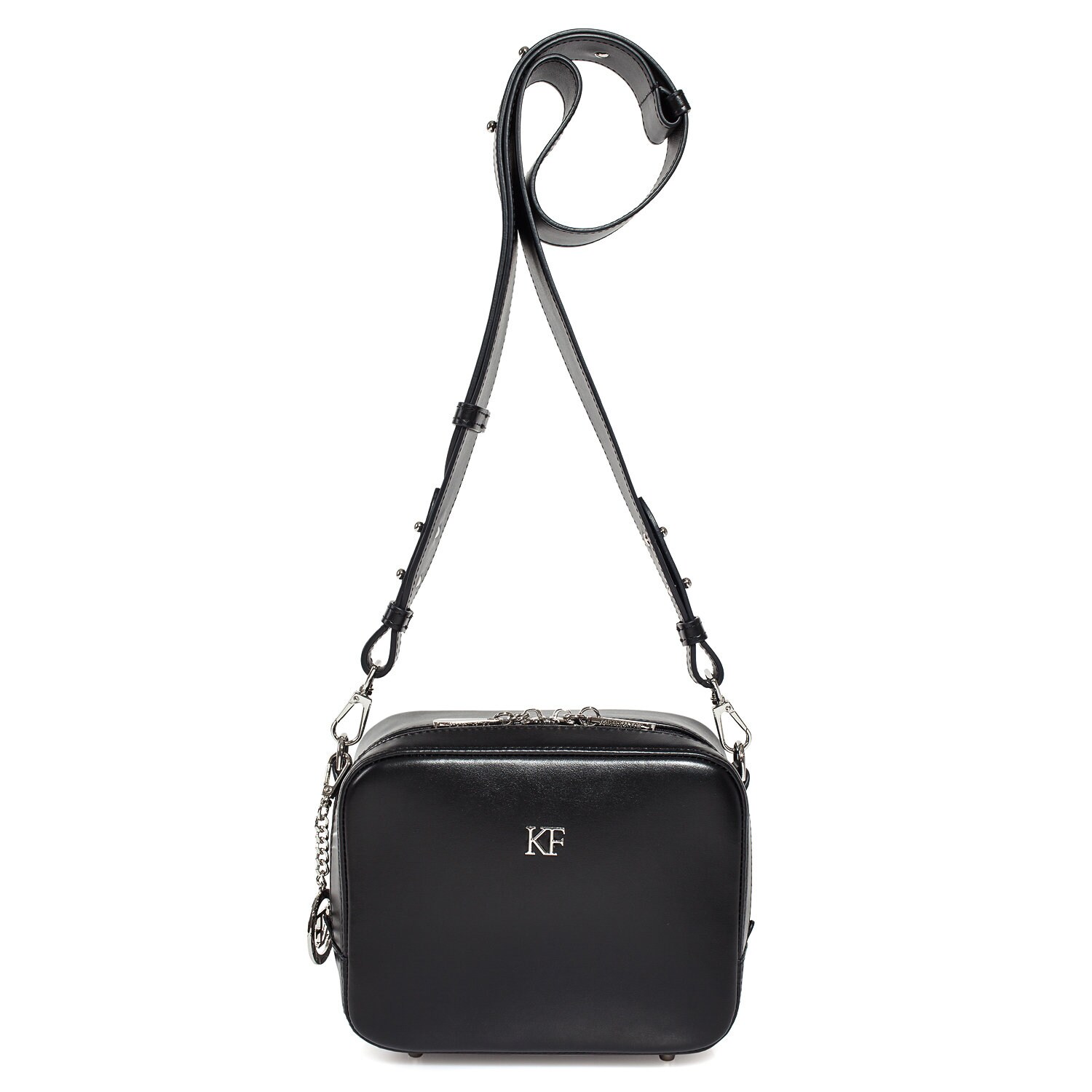 Leather Cross body Bag, Black Leather Shoulder Bag, Women's Leather Crossbody Bag, Leather bag KF-3847 - Image 4