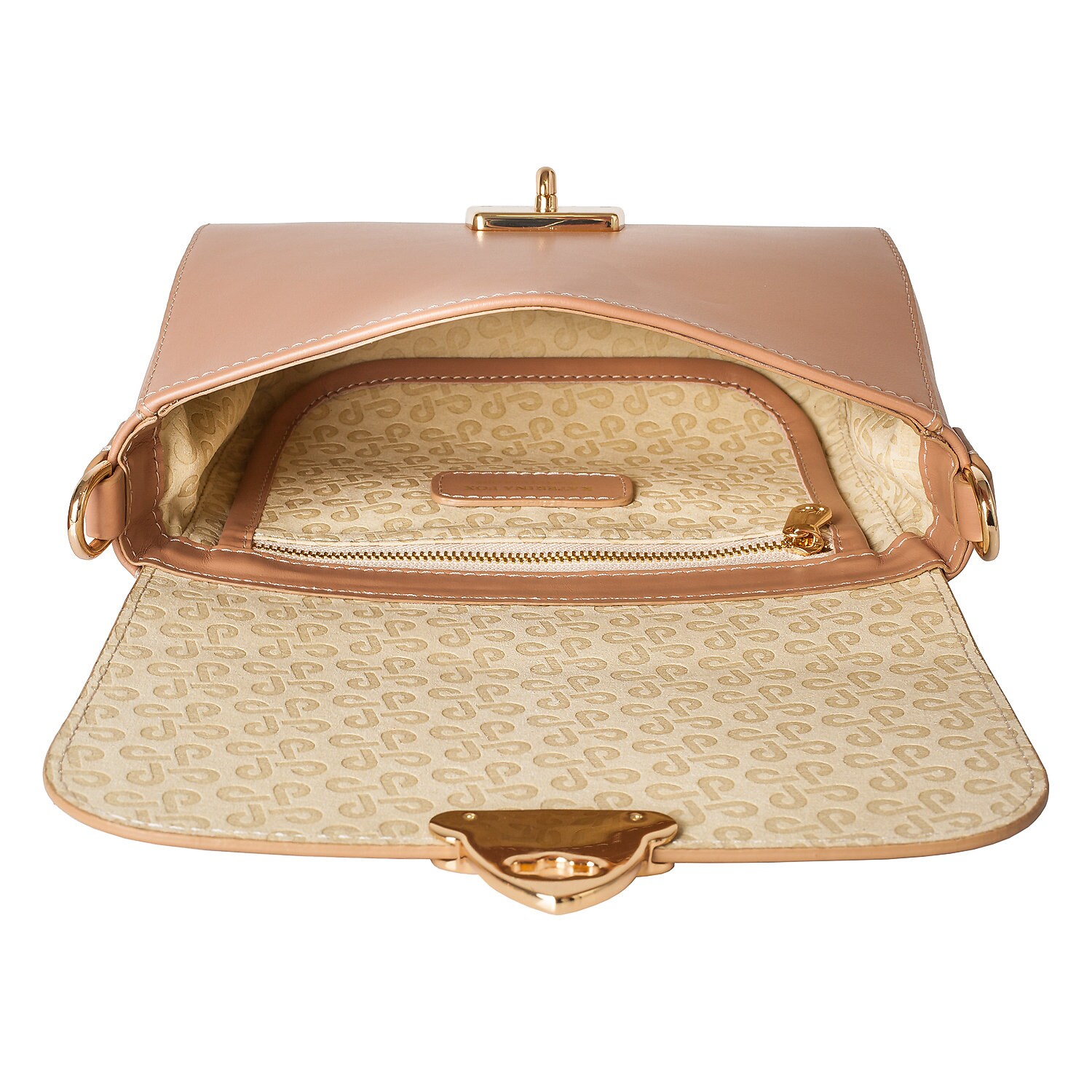 Leather Cross body Bag, Beige Leather Shoulder Bag, Women's Leather Crossbody Bag, Leather bag KF-3870 - Image 5