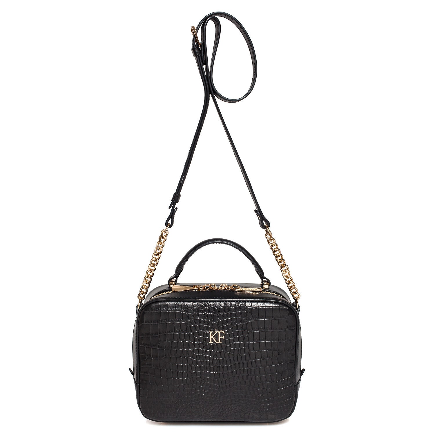Leather Cross body Bag, Black Leather Shoulder Bag, Women's Leather Crossbody Bag, Leather bag KF-3920 - Image 4