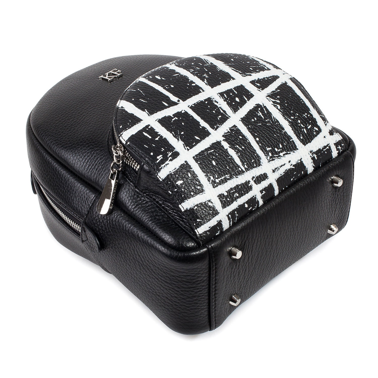 Leather Backpack, Leather Backpack Women, Black Leather Backpack KF-3896 - Image 5